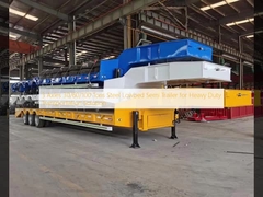 3 Axles 30/60/100 Tons Steel Lowbed Semi Trailer for Heavy Duty Transportation Solution
